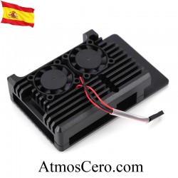 Carcasa Disipador metal aluminio con ventiladores Pi3 b/b+